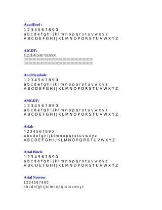 Word中的各种英文字体及数字字体对照表A-Z