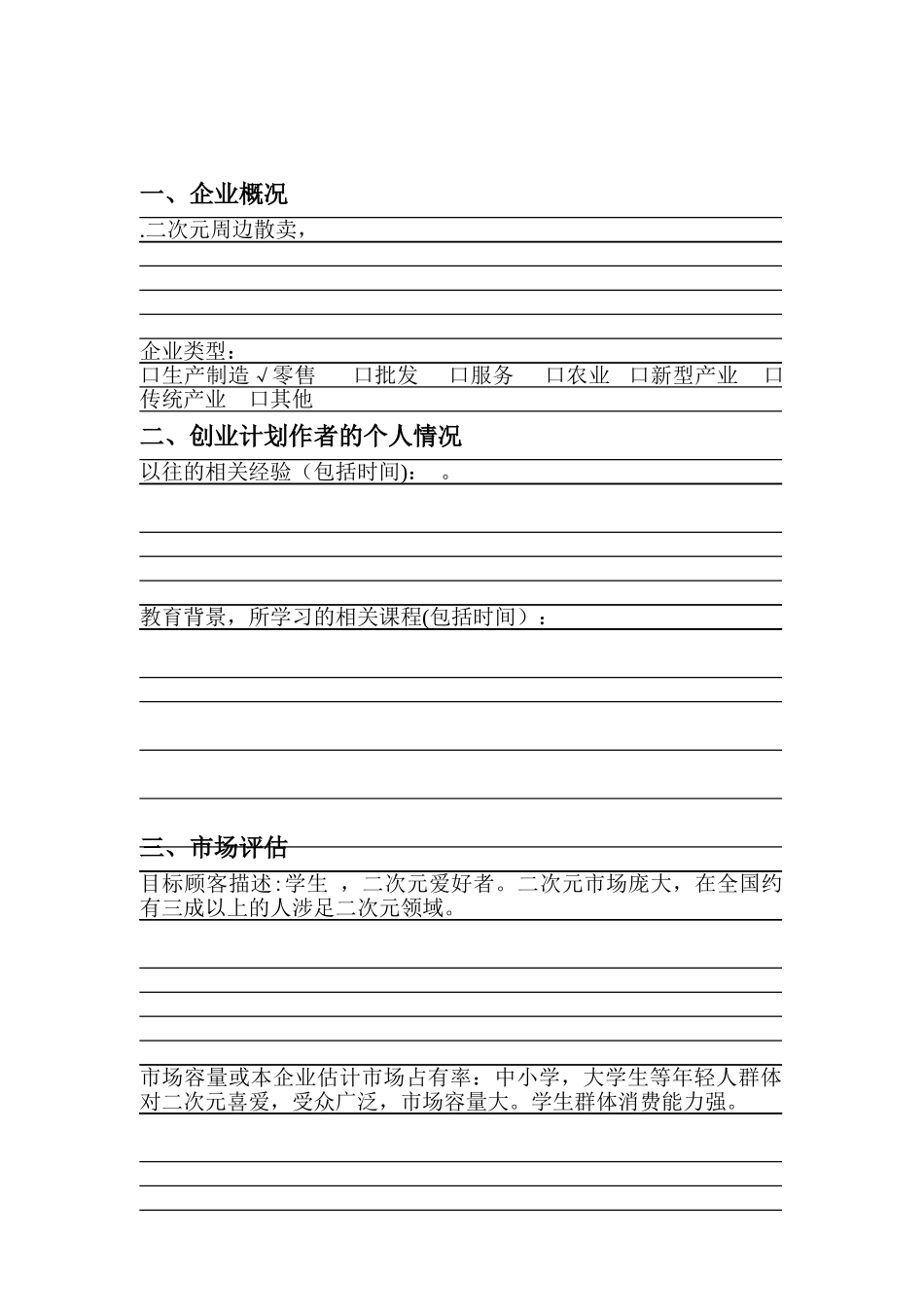 WPS创业计划书模板_第3页