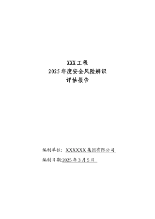 XX-年度安全风险评估报告