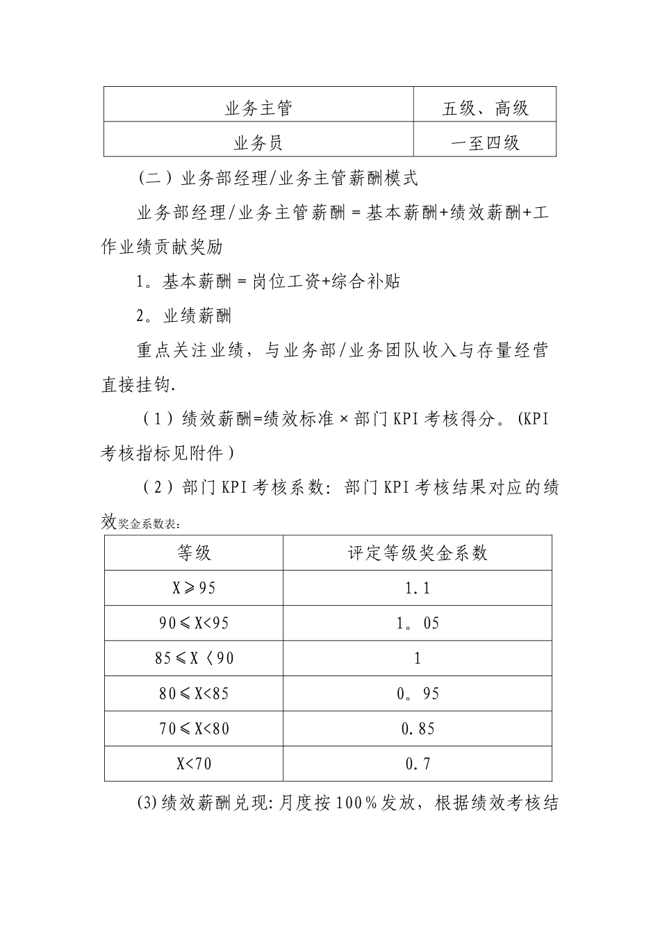 XXXX业务人员薪酬考核激励办法_第2页