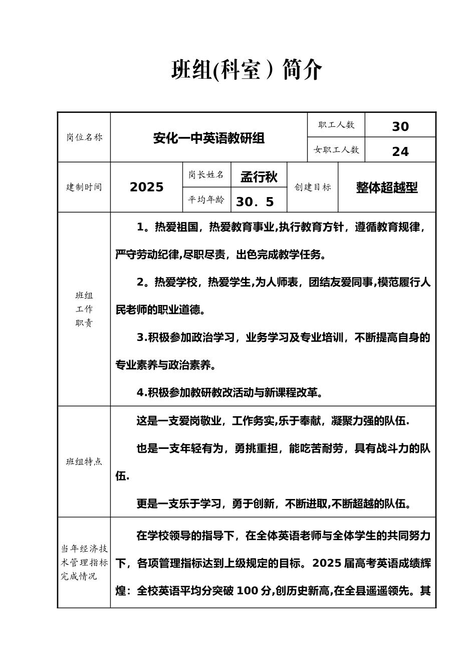 XXX中学芙蓉标兵岗创建方案手册_第1页