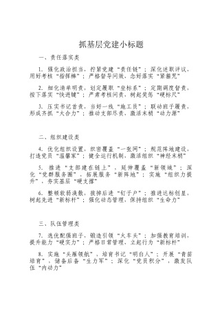 抓基层党建小标题