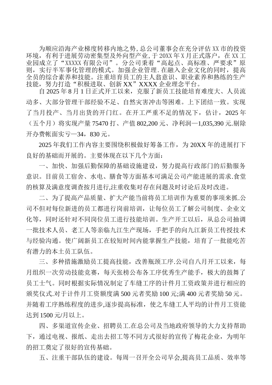xxx公司XXX年经营管理目标规划书_第3页