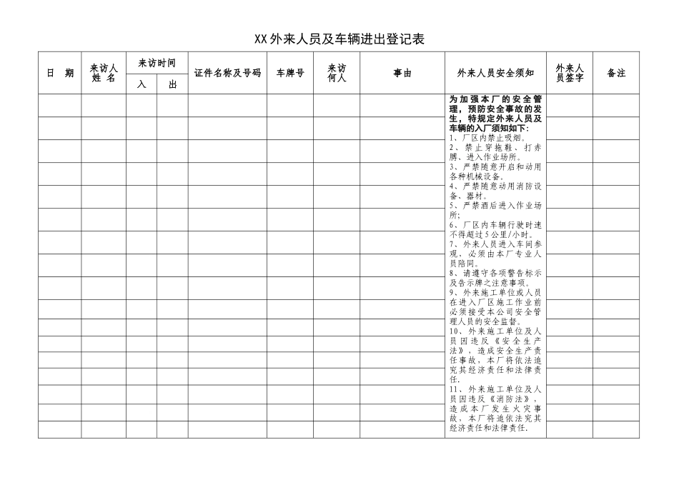 xxx厂外来人员进出登记表_第1页