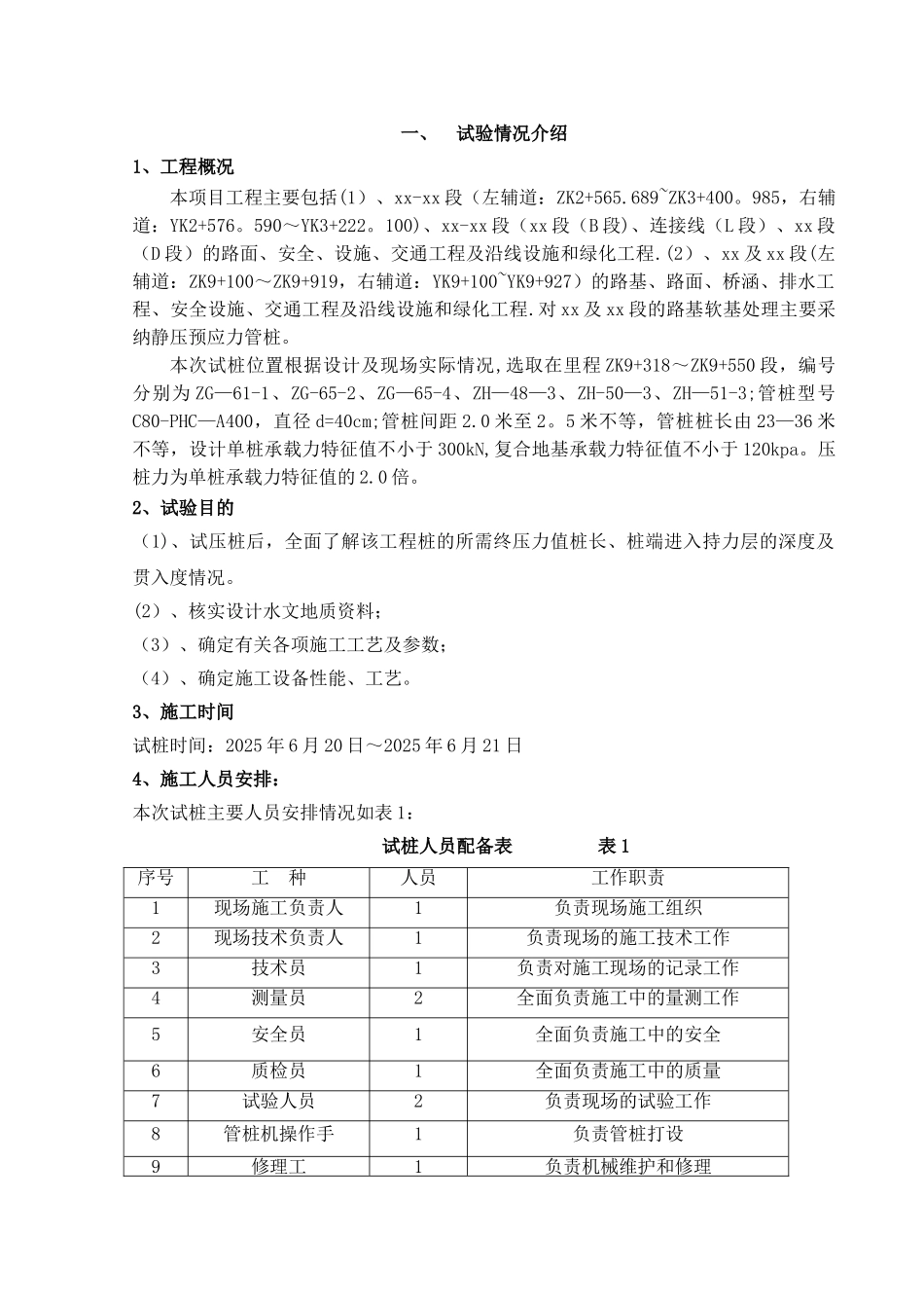 xxx工程静压管桩试桩总结_第1页
