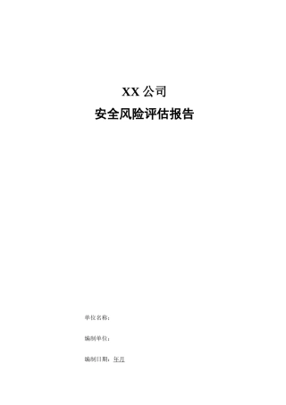 XX公司安全风险评估报告