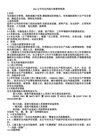 xx公司安全风险分级管控管理制度