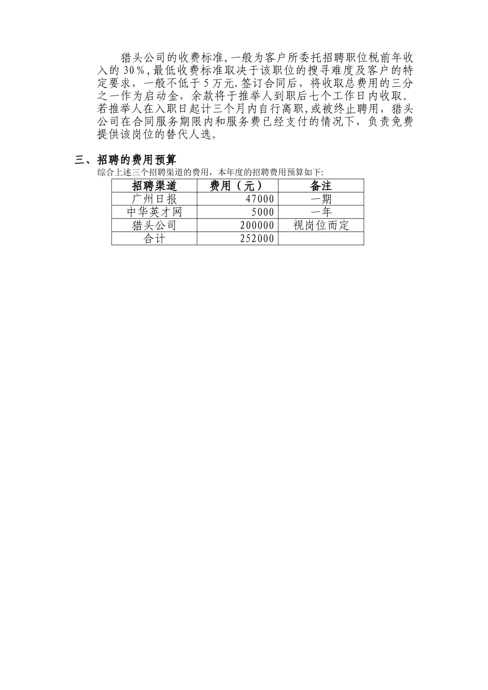 XX公司年度招聘计划方案_第2页