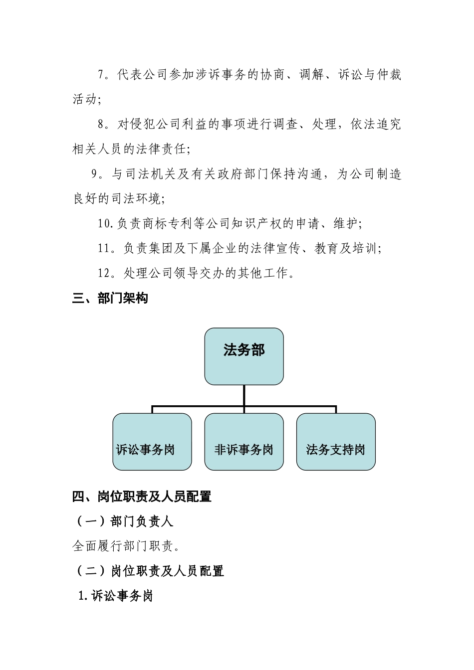 XX公司法务部工作职责及岗位设置_第2页