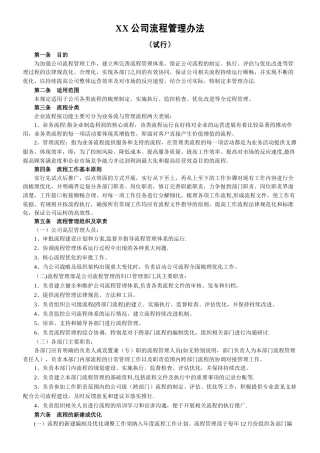 XX公司流程管理办法