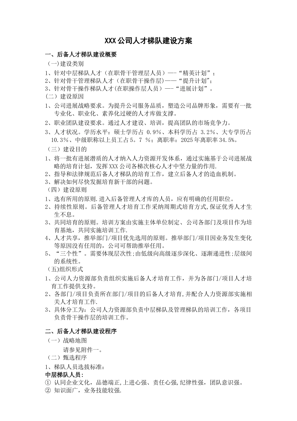 XX公司的人才梯队建设储备方案_第1页
