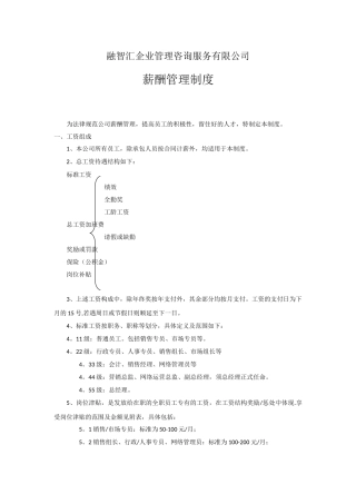 XX公司薪酬管理制度