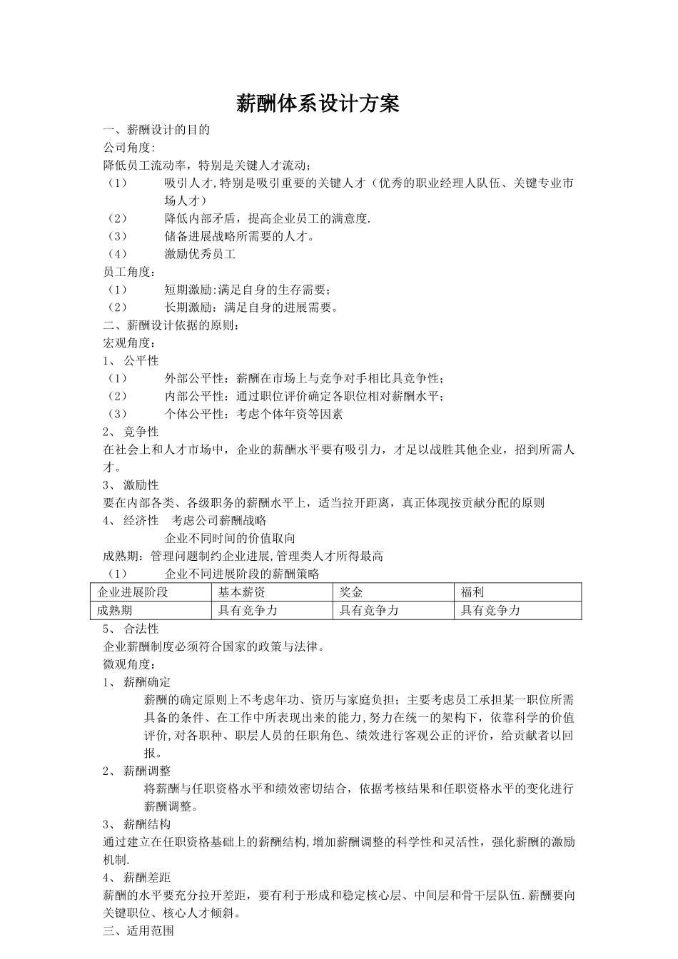XX公司薪酬体系设计方案_第1页