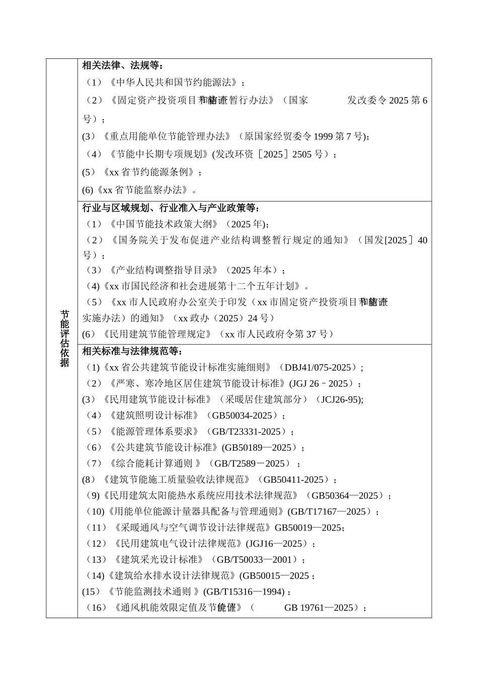 xx商业项目节能评估报告表_第3页