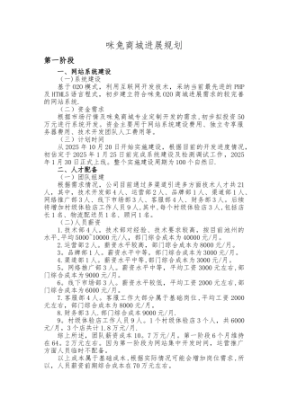 XX商城发展规划方案
