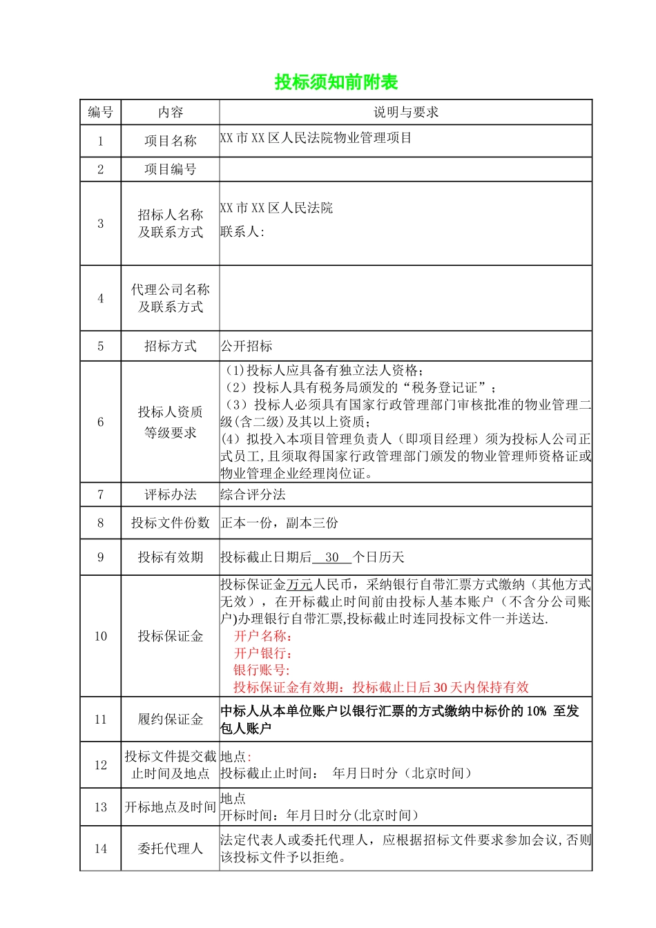 XX市XX区人民法院物业管理项目招标文件_第2页