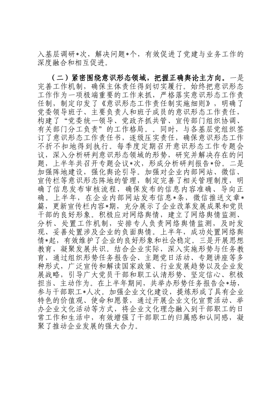 国企党委副书记2025年上半年个人工作总结_第2页