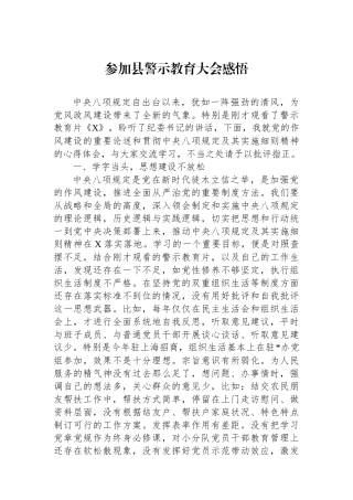 参加县警示教育大会感悟