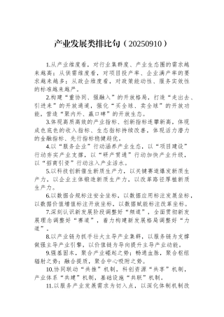 产业发展类排比句（20250910）