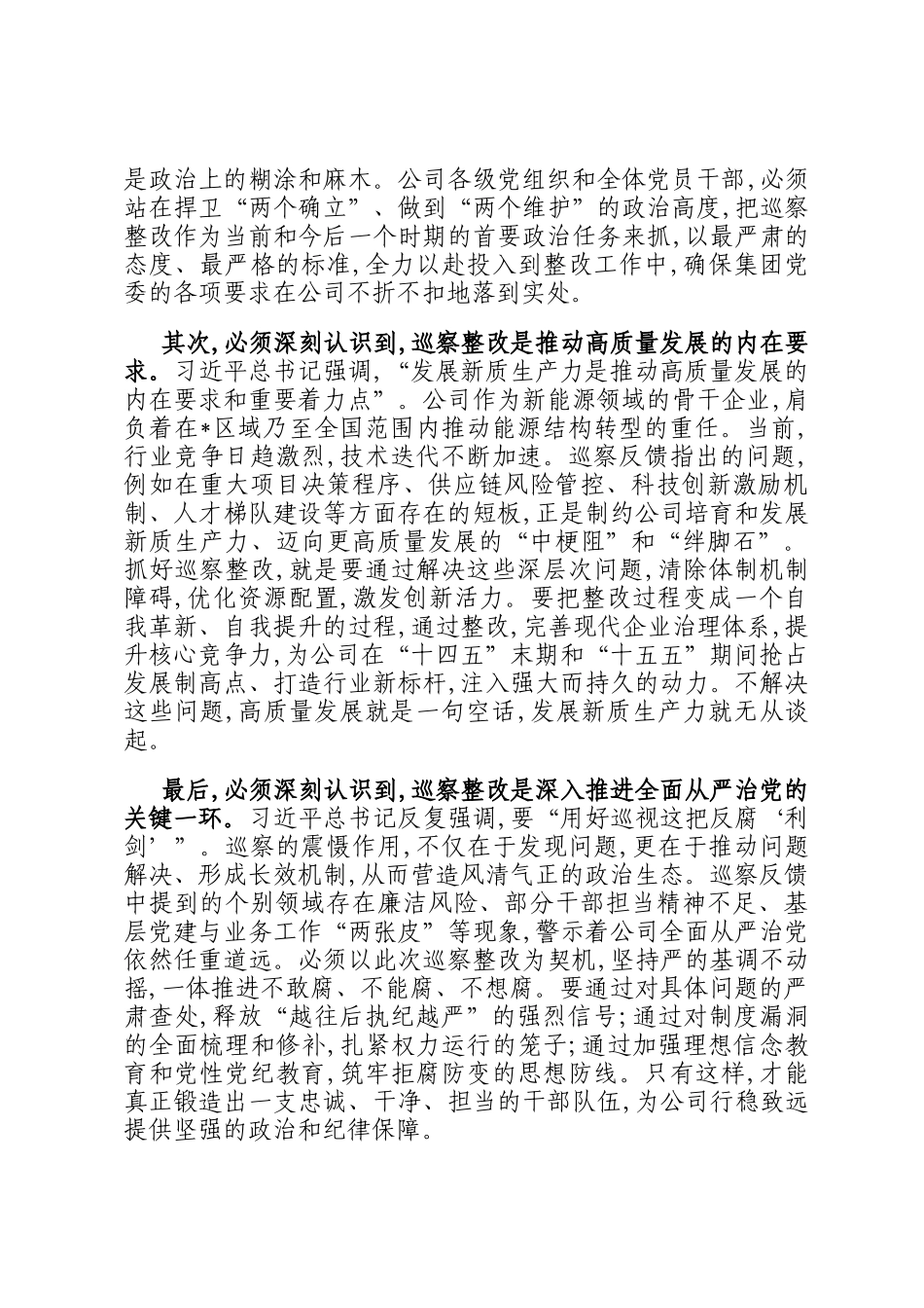 在2025年公司巡察整改工作专题部署会议上的讲话_第2页
