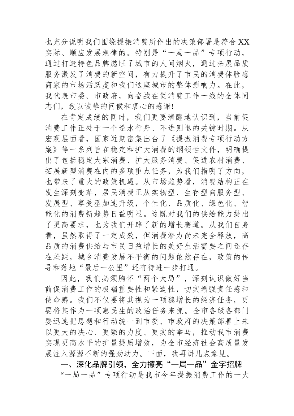 在XX市提振消费专项行动调度推进会上的讲话_第2页