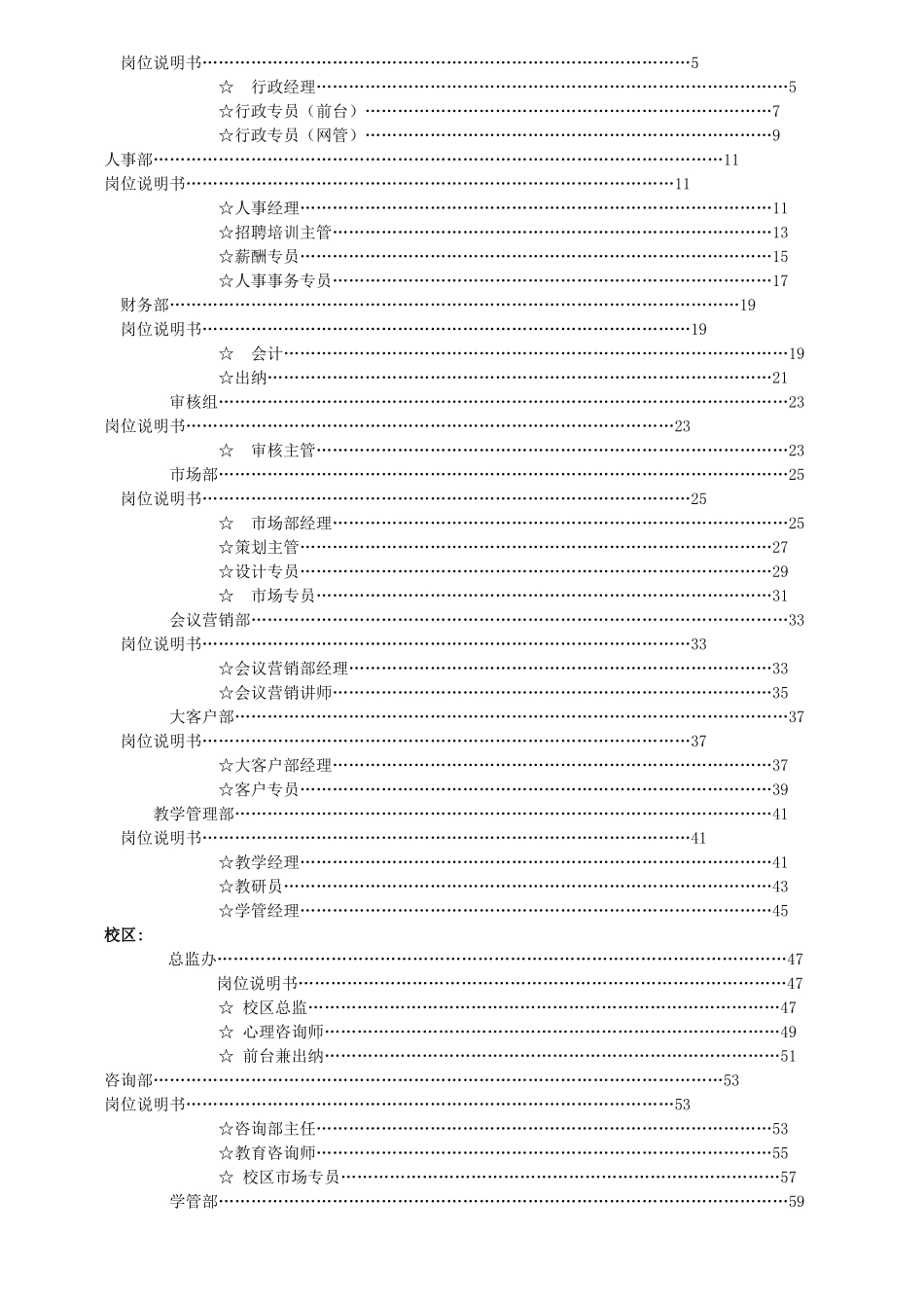 xx教育科技分公司岗位职责说明书》_第2页
