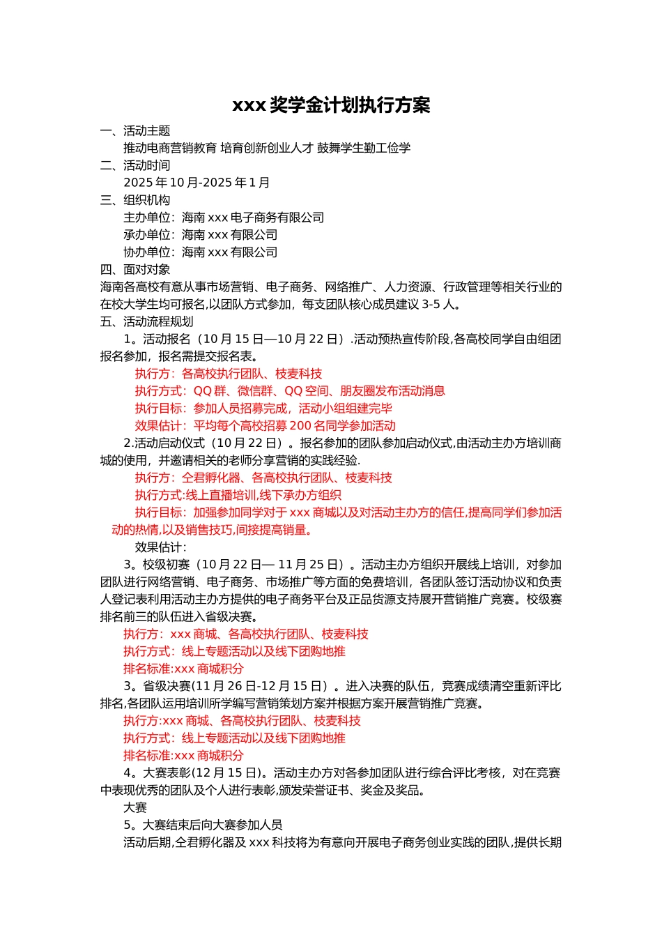 xx杯市场营销大赛执行方案及预算_第1页