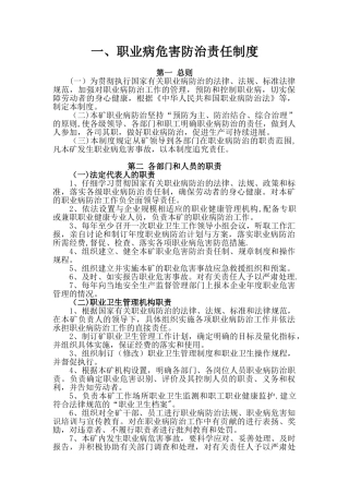 XX矿职业病危害防治相关制度及作业规程