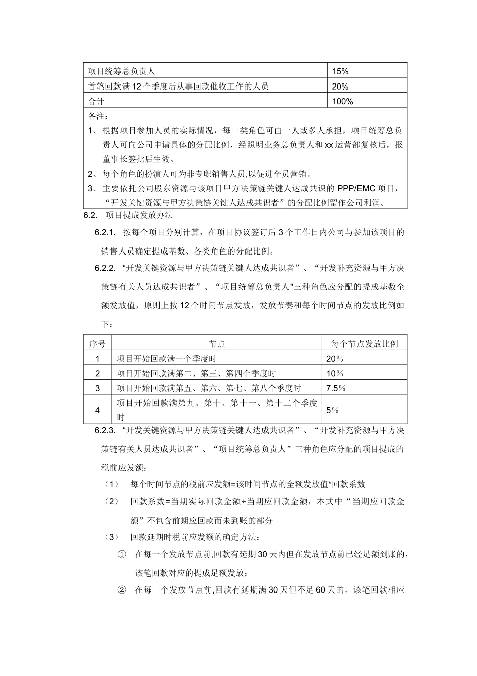 XX科技有限公司PPP、EMC项目业务提成管理办法_第3页