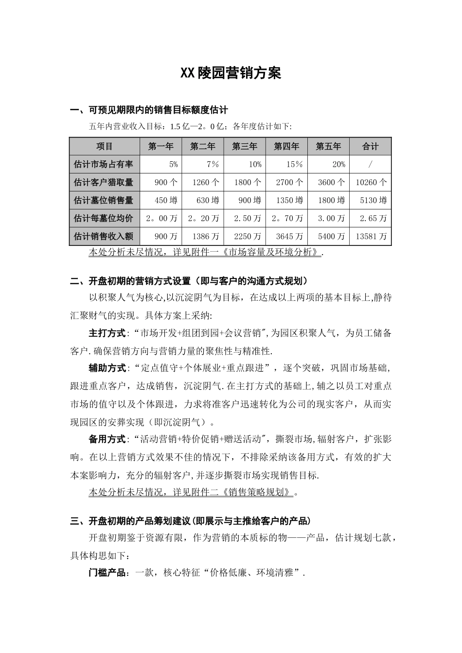 XX陵园营销方案提纲_第1页