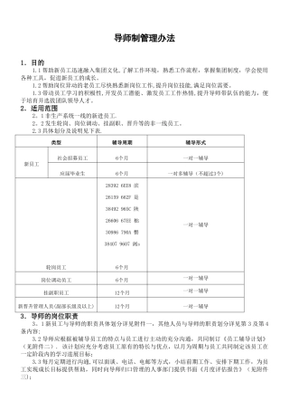 XX集团导师制管理办法