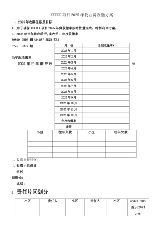 XX项目XX年物业企业物业费催缴方案