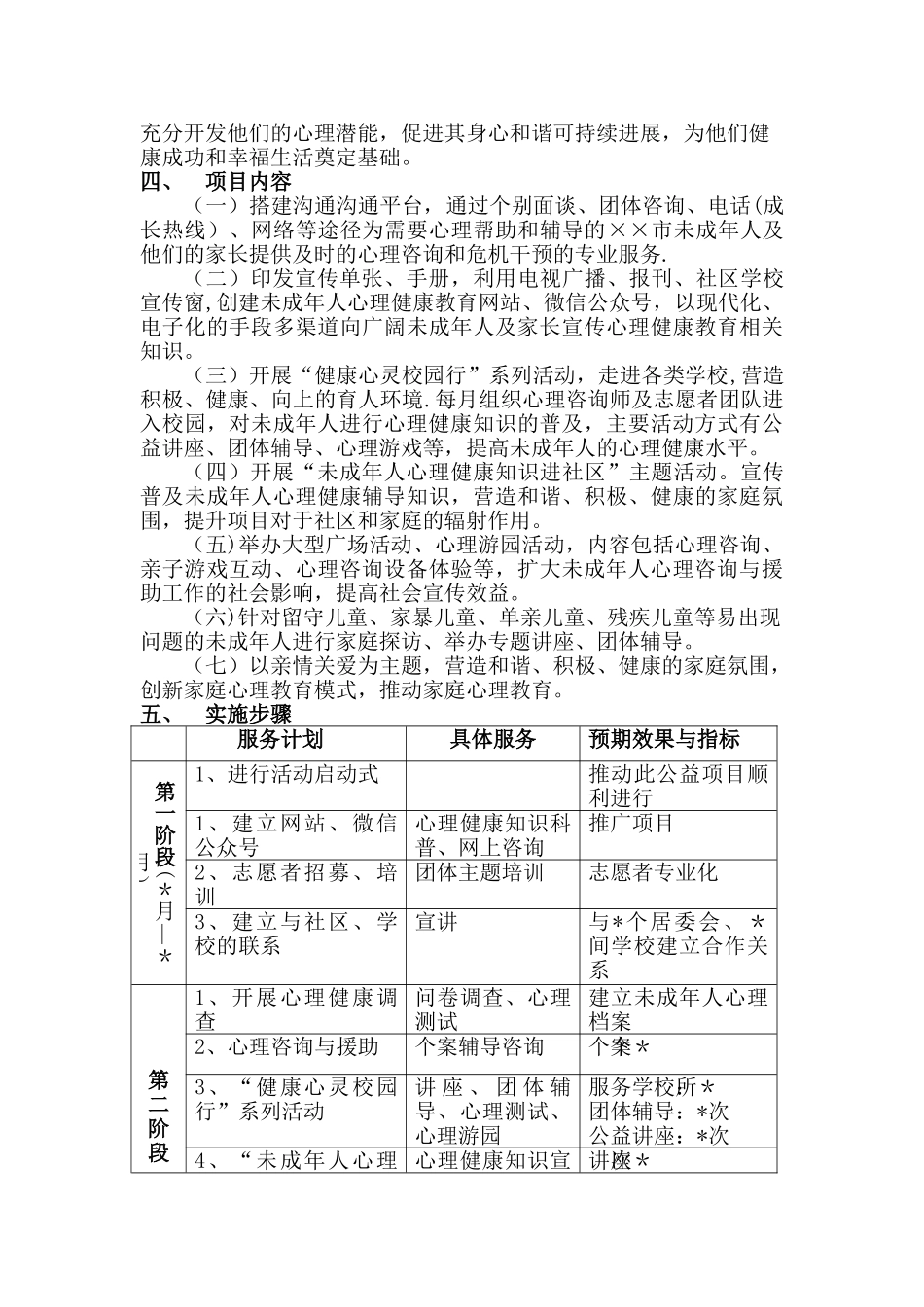 ××市心理健康教育“心航计划”公益项目方案_第2页