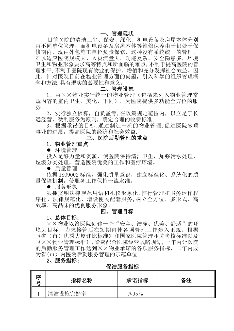 ××市第一人民医院物业管理投标书_第1页