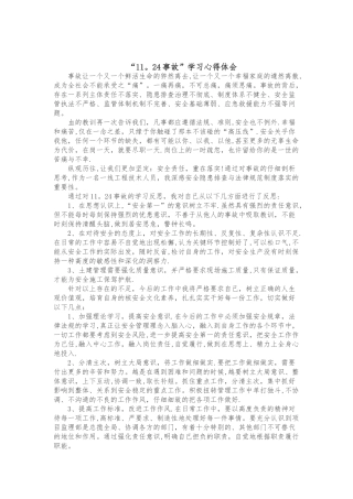 “11.24事故”学习心得体会