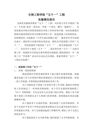 “五个一”工程实施情况报告