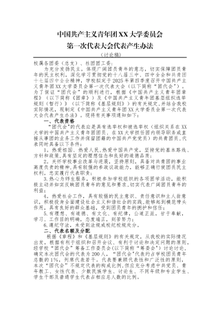 “团代会”代表产生办法