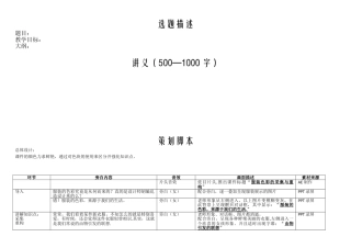 “微课设计方案”模板