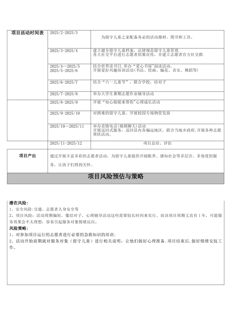 “留守儿童之家”项目计划书_第3页