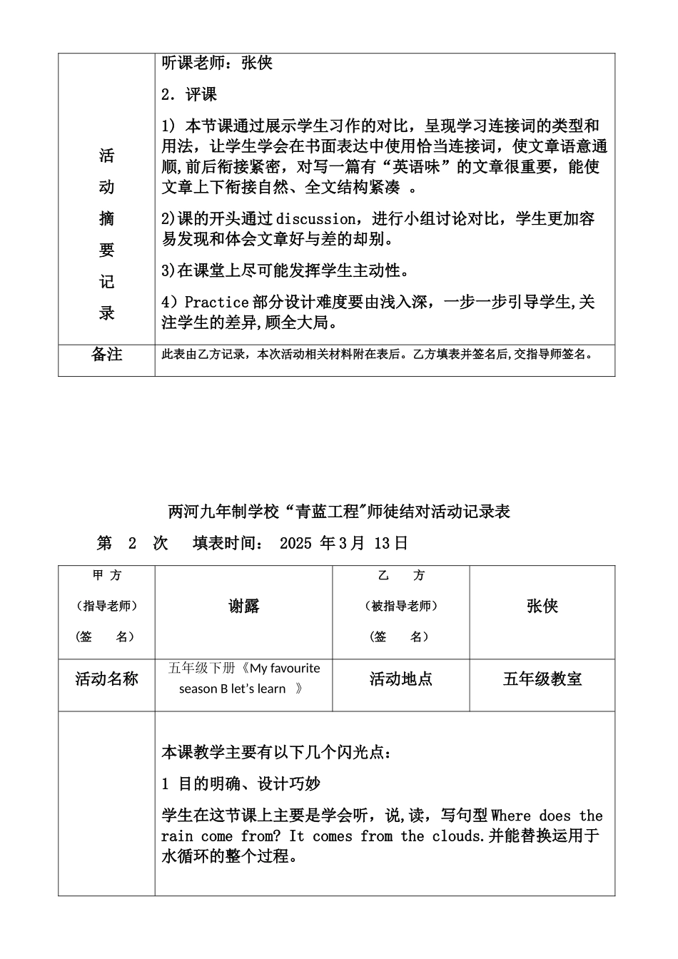 “青蓝工程”活动记录表--_第3页