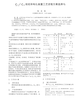 ★C-5-C-6烷烃异构化装置工艺流程方案选择与优化