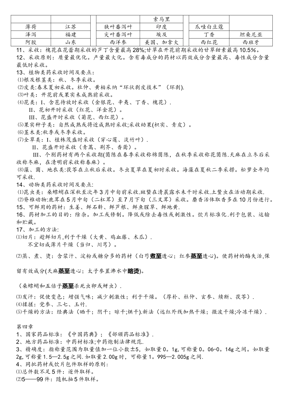 《中药鉴定学》要点归纳整理版_第2页