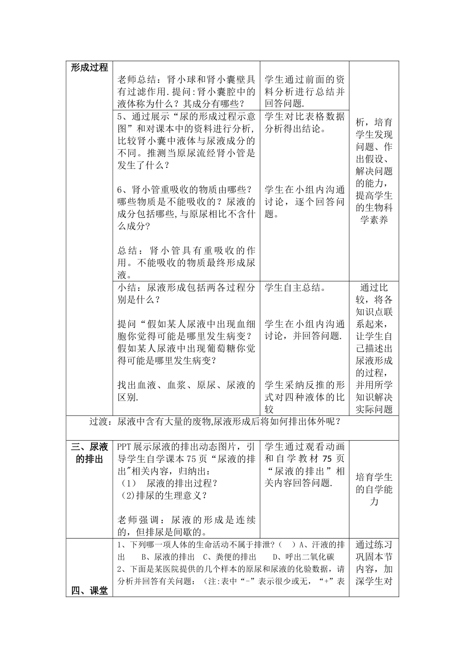 《人体内废物的排出》教学设计_第3页