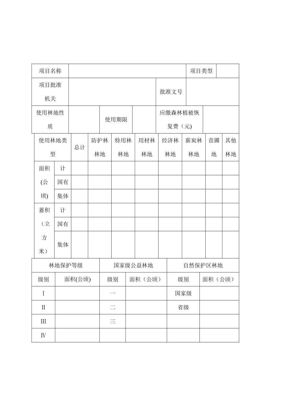 《使用林地申请表》式样_第2页