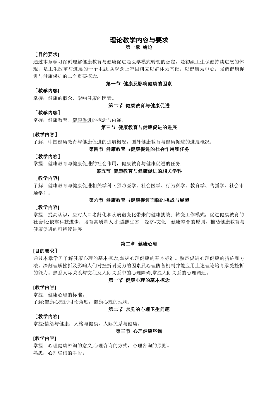《健康教育与健康促进》教学大纲_第2页