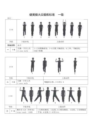 《全国健美操大众锻炼标准》第三套大众一级动作图解