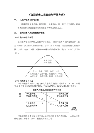 《公司销售人员分级与评估办法》