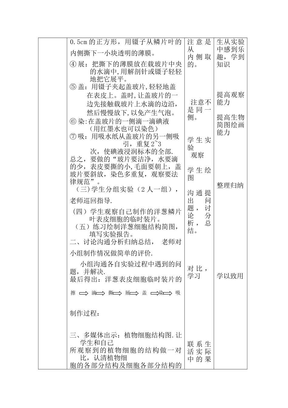 《制作洋葱表皮细胞临时装片》教学设计_第3页