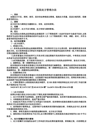 《医院处方管理办法》