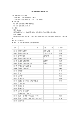《危险货物品名表》GB12268